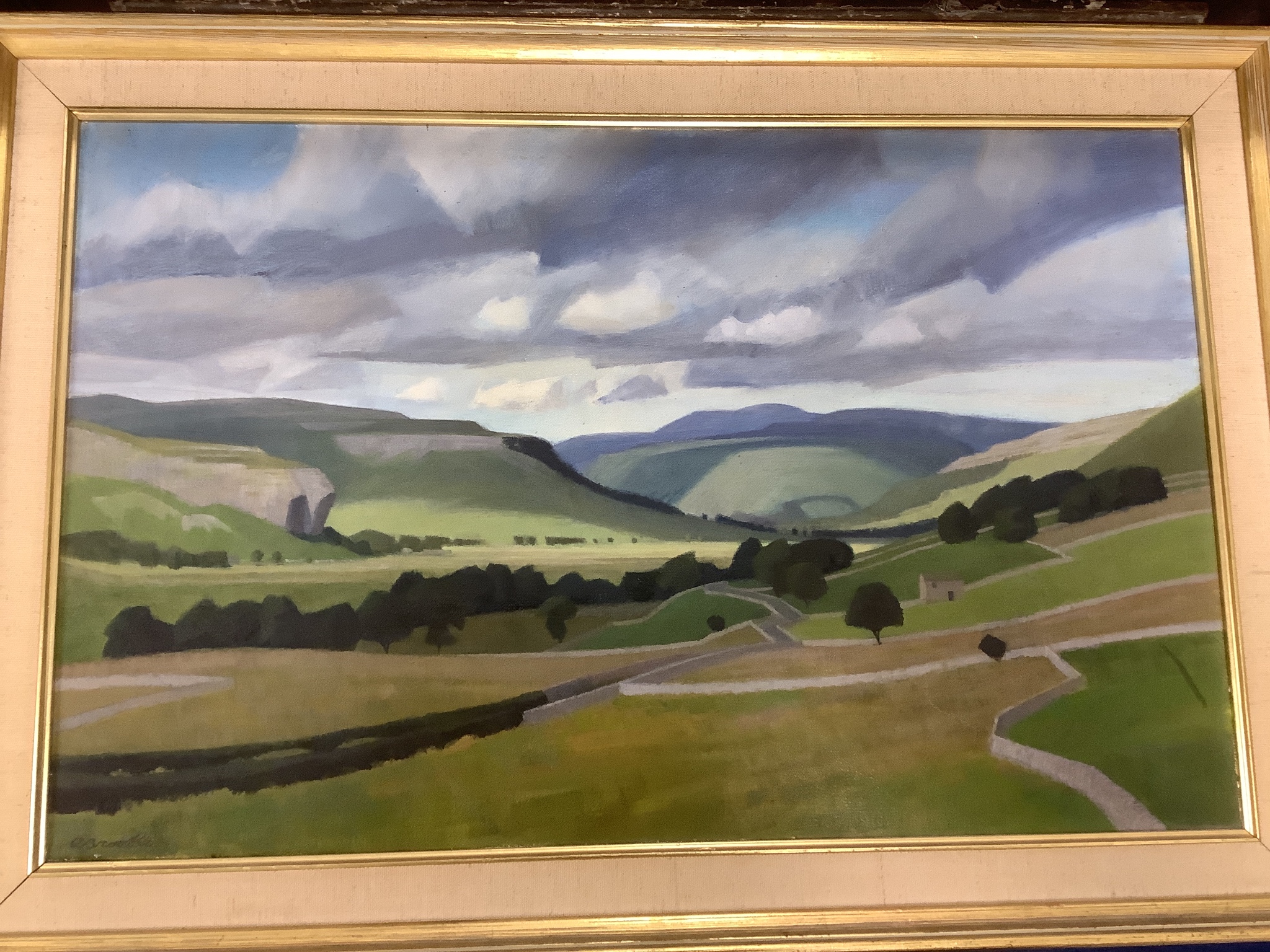 Anne Brook, two oils on canvas, Near Barden, Wharfdale & Wharfedale from Grass Woods, signed, 40 x 50cm. & 35 x 55cm.